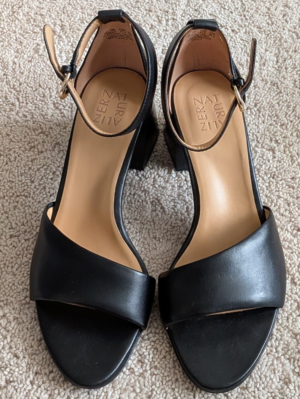 Naturalizer Verly Black Dress Leather Sandals. 10.5 M Used-Excellent Condition